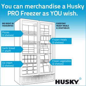Image showing what can be stored in a Husky Pro Freezer